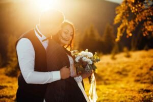photo de mariage en automne