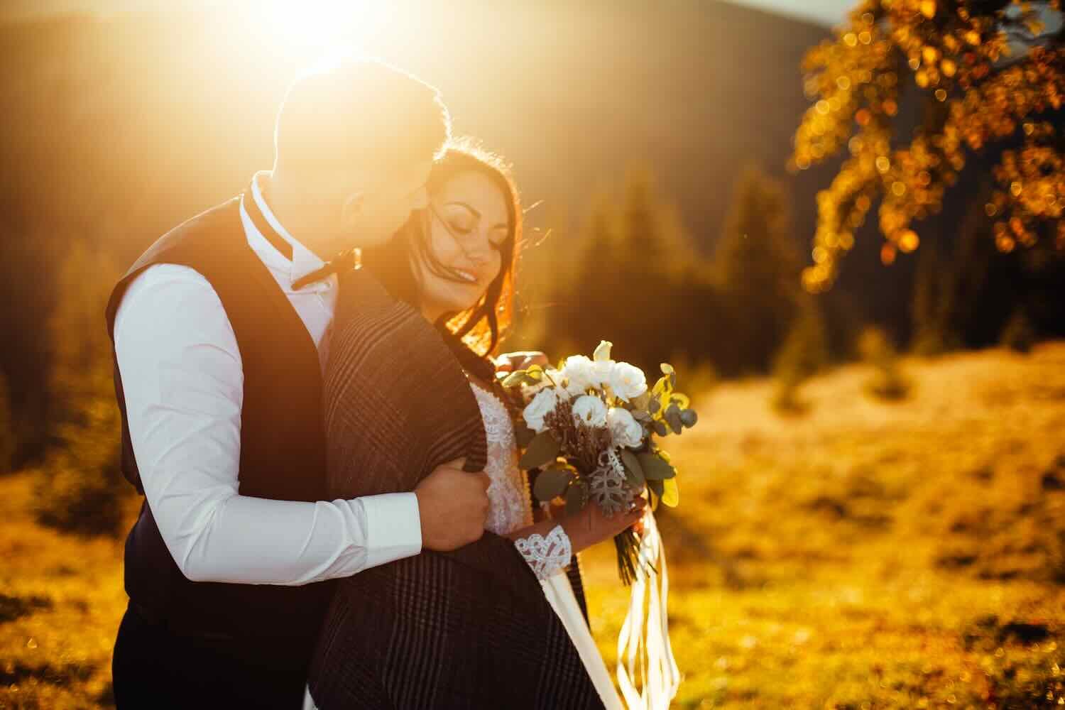 photo de mariage en automne