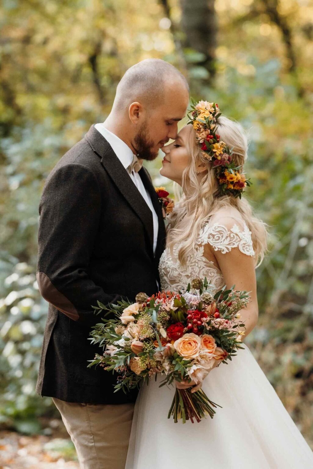photo de mariage en automne