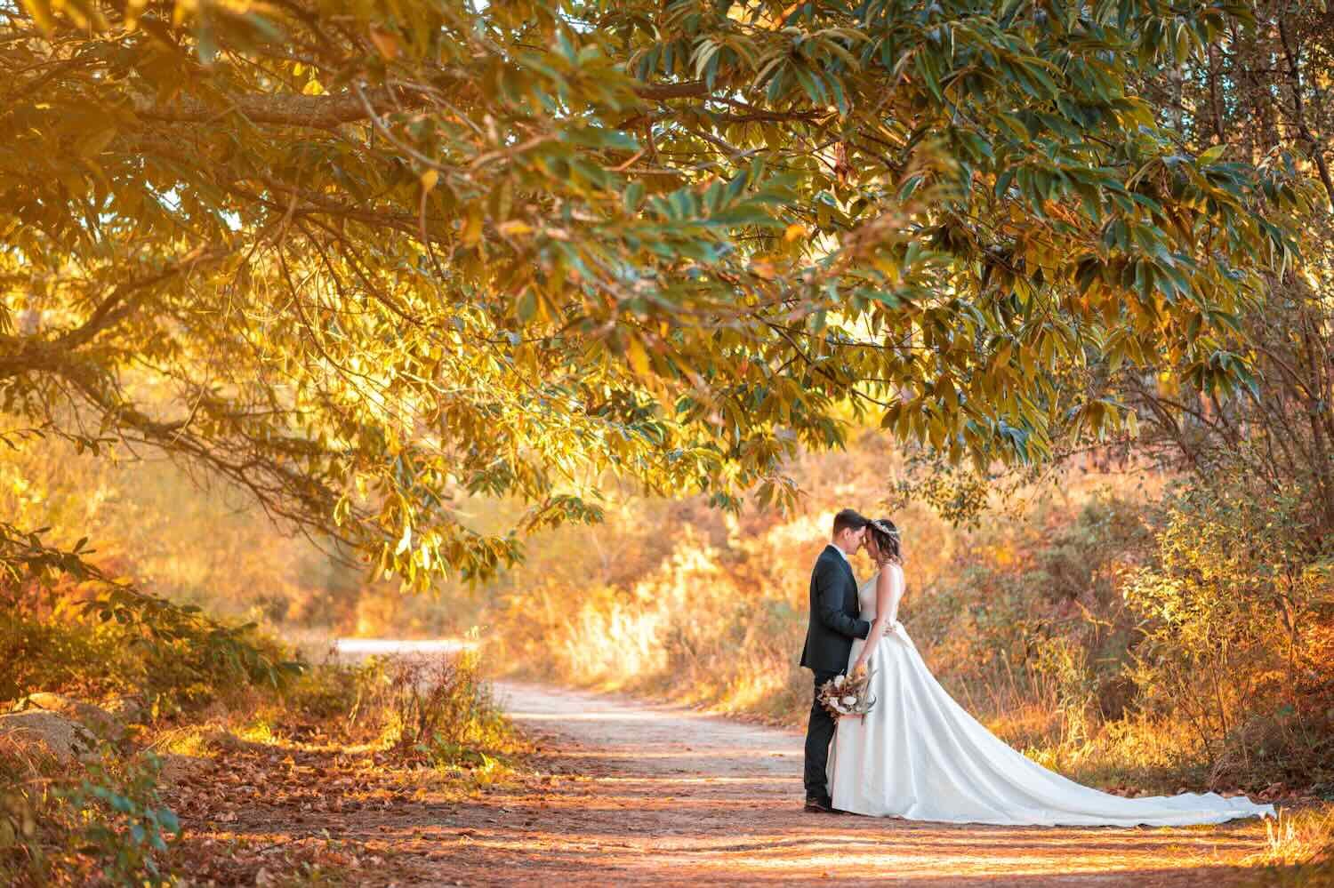 photo de mariage en automne
