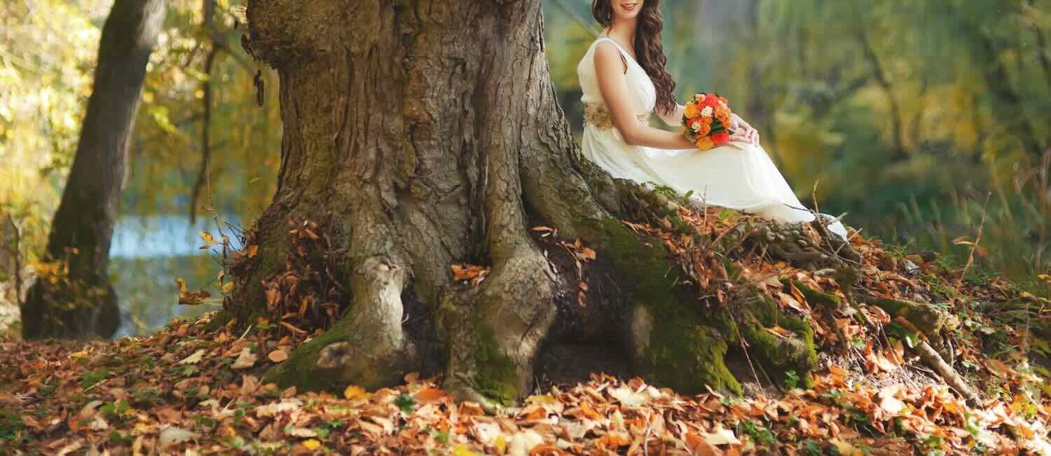 photo de mariage en automne