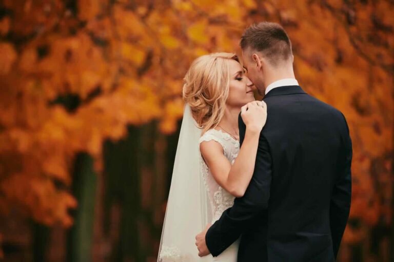 photo de mariage en automne