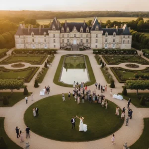 Drone Mariage | Le guide pour une vidéo sublime au château - drone mariage chateau
