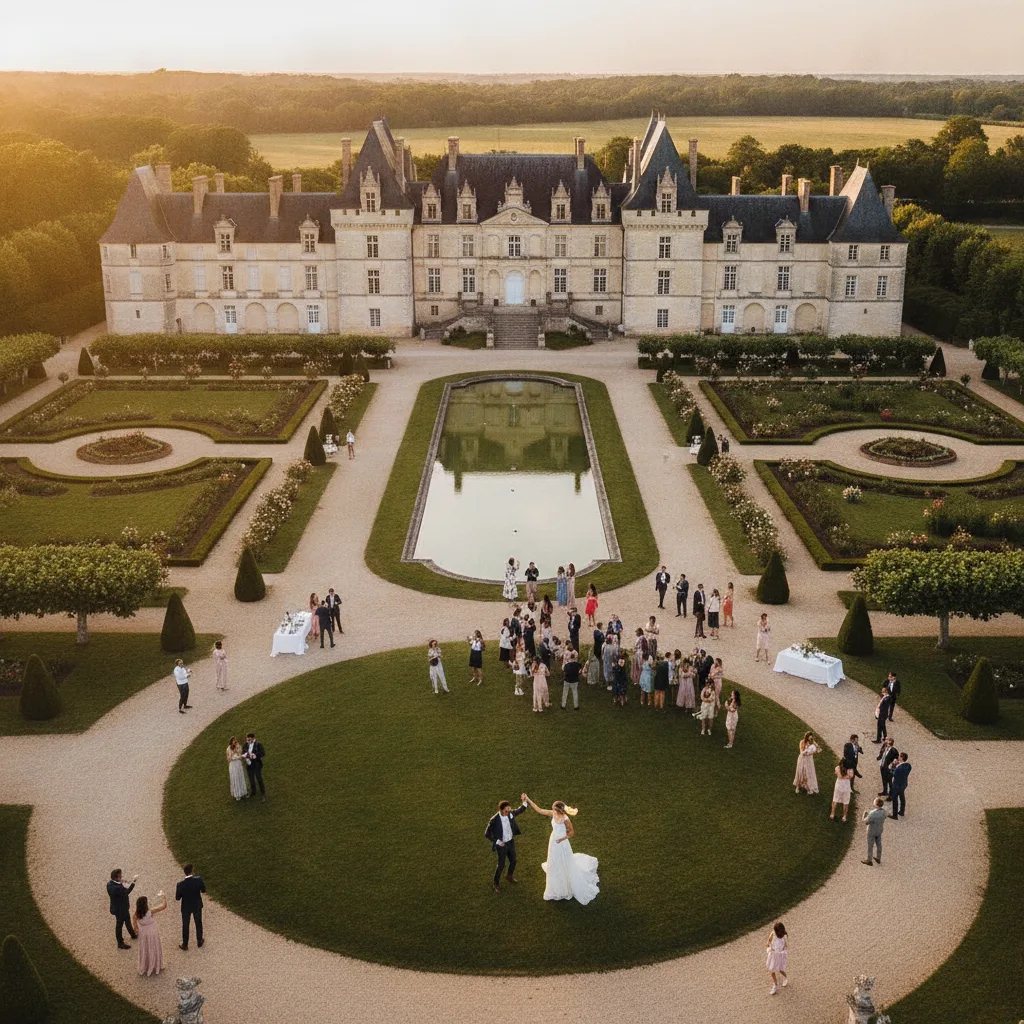 Drone Mariage | Le guide pour une vidéo sublime au château - drone mariage chateau
