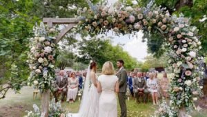 la décoration florale d'un mariage au chateau